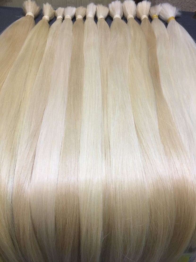 Натуральный окрашенный блонд славянка в срезах длиной 61-70 см